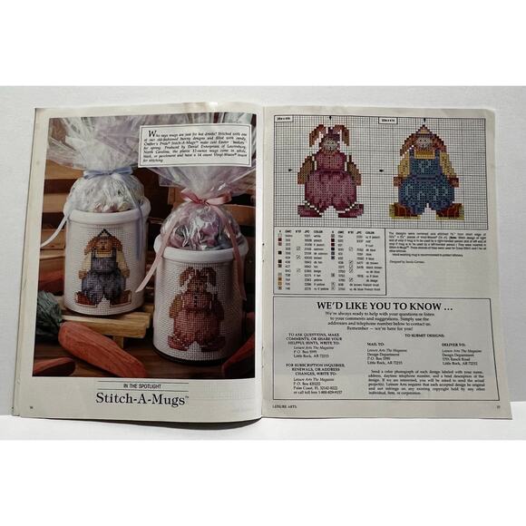 VTG Leisure Arts Cross Stitch Design Magazine-April 1992 - Picture 2 of 5